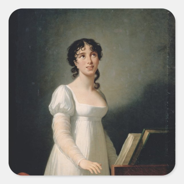 Portrait von Angelica Catalani Quadratischer Aufkleber (Vorderseite)