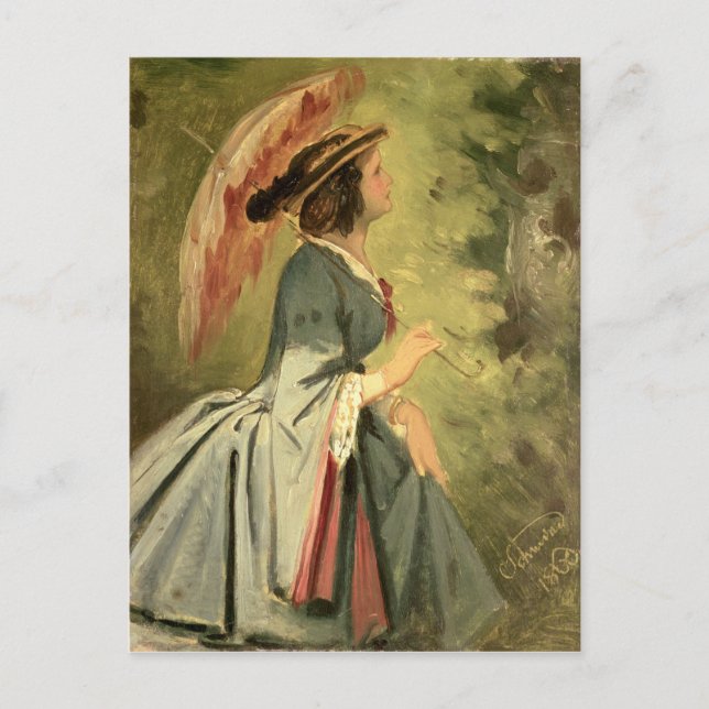 Portrait von Anna, der Tochter des Künstlers, 1860 Postkarte (Vorderseite)