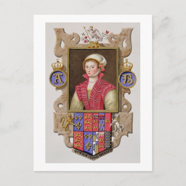 Portrait von Anne Boleyn (1507-36), 2. Königin von Postkarte (Vorderseite)