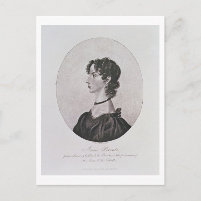 Portrait von Anne Bronte (1820-49) aus einem zeich Postkarte (Vorderseite)