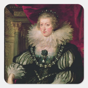 Portrait von Anne von Austria Infanta von Spanien Quadratischer Aufkleber