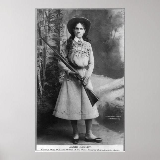 Portrait von Annie Oakley geboren Phoebe Ann Mosey Poster (Vorne)