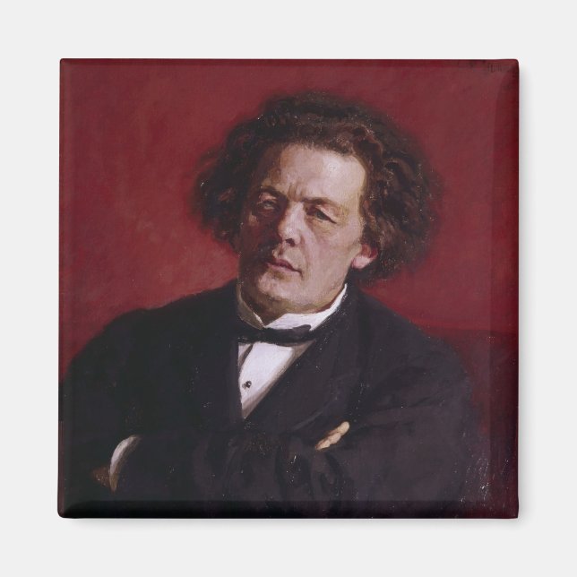 Portrait von Anton Grigorjewitsch Rubinstein, 1881 Magnet (Vorne)