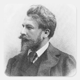 Portrait von Arthur Schnitzler Quadratischer Aufkleber
