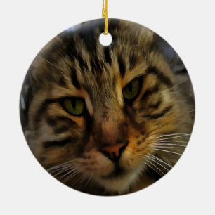 Portrait von Artistic Pet, lang haarige Tablette, Keramikornament