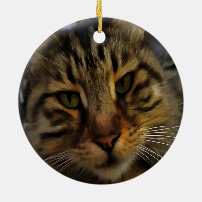Portrait von Artistic Pet, lang haarige Tablette,  Keramikornament (Hinten)