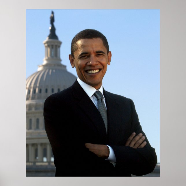 Portrait von Barack Obama Poster (Vorne)