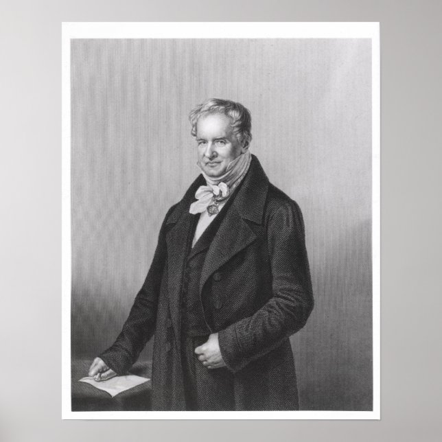 Portrait von Baron Alexander von Humboldt Poster (Vorne)