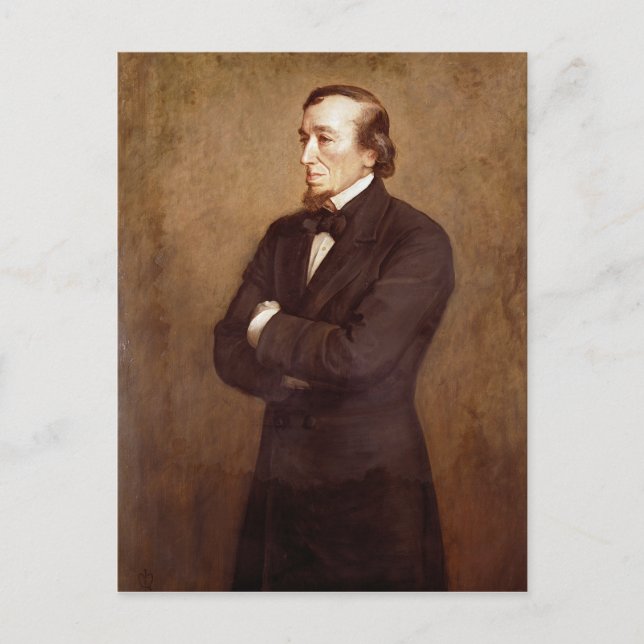 Portrait von Benjamin Disraeli Postkarte (Vorderseite)