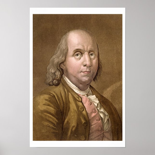 Portrait von Benjamin Franklin (1706-1790), von 'L Poster (Vorne)
