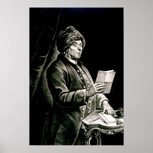Portrait von Benjamin Franklin, 1777 Poster (Vorne)