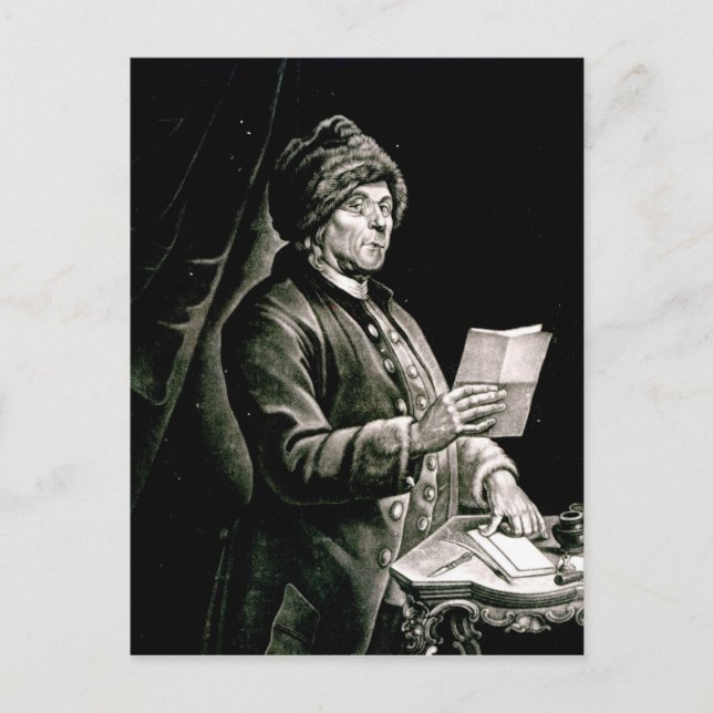 Portrait von Benjamin Franklin, 1777 Postkarte (Vorderseite)