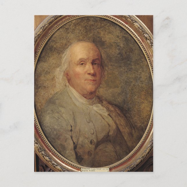 Portrait von Benjamin Franklin, c.1780 Postkarte (Vorderseite)