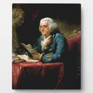 Portrait von Benjamin Franklin Fotoplatte