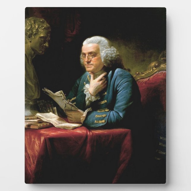 Portrait von Benjamin Franklin Fotoplatte (Vorderseite)