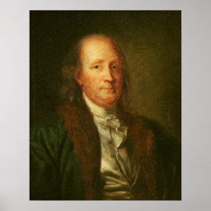 Portrait von Benjamin Franklin Poster