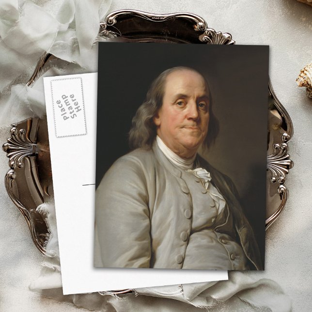 Portrait von Benjamin Franklin Postkarte (Von Creator hochgeladen)