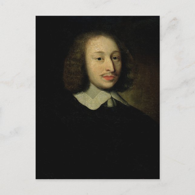 Portrait von Blaise Pascal Postkarte (Vorderseite)