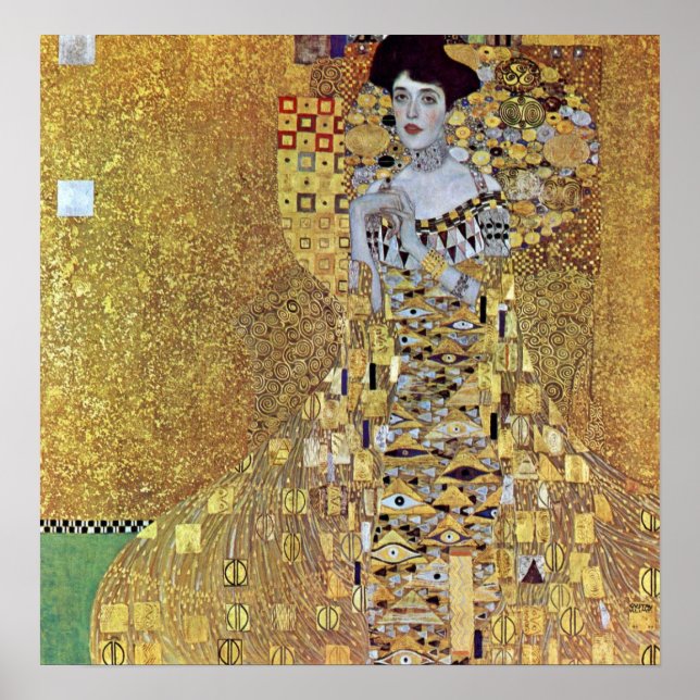 Portrait von Block-Bauer 2 von Gustav Klimt Poster (Vorne)