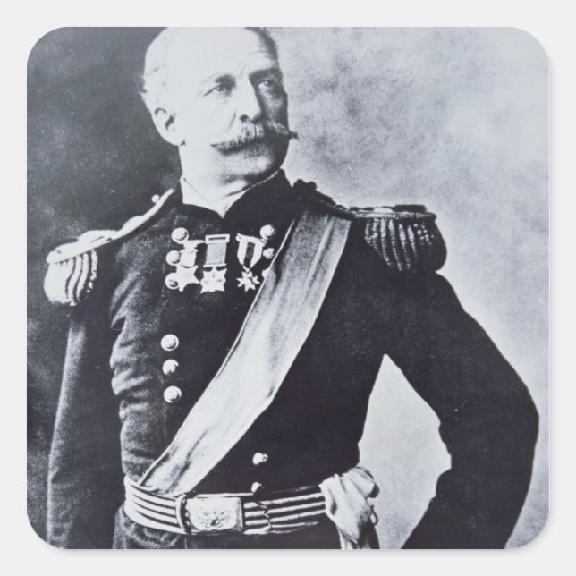Portrait von Brigadegeneral Nelson A. Miles (183 Quadratischer Aufkleber (Vorderseite)