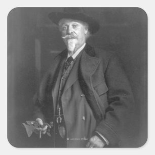 Portrait von "Buffalo Bill" Cody Quadratischer Aufkleber