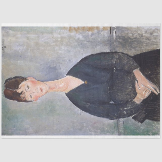 Portrait von Cafe Singer, Modigliani Seidenpapier (Vorderseite)