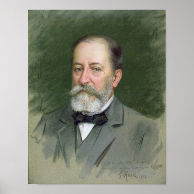 Portrait von Camille Saint-Saens 1903 Poster (Vorne)