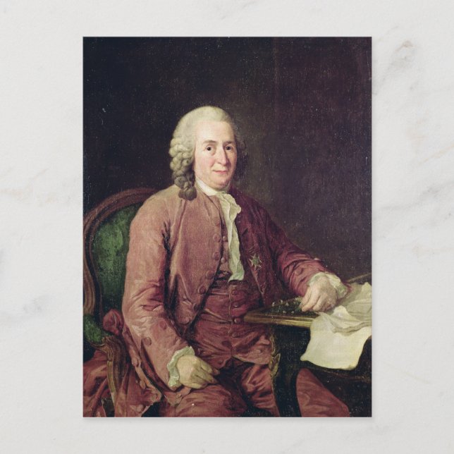Portrait von Carl von Linnaeus Postkarte (Vorderseite)