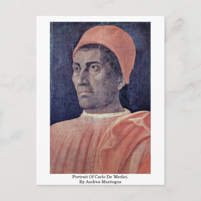 Portrait von Carlo de 'Medici. von Andrea Mantegna Postkarte (Vorderseite)