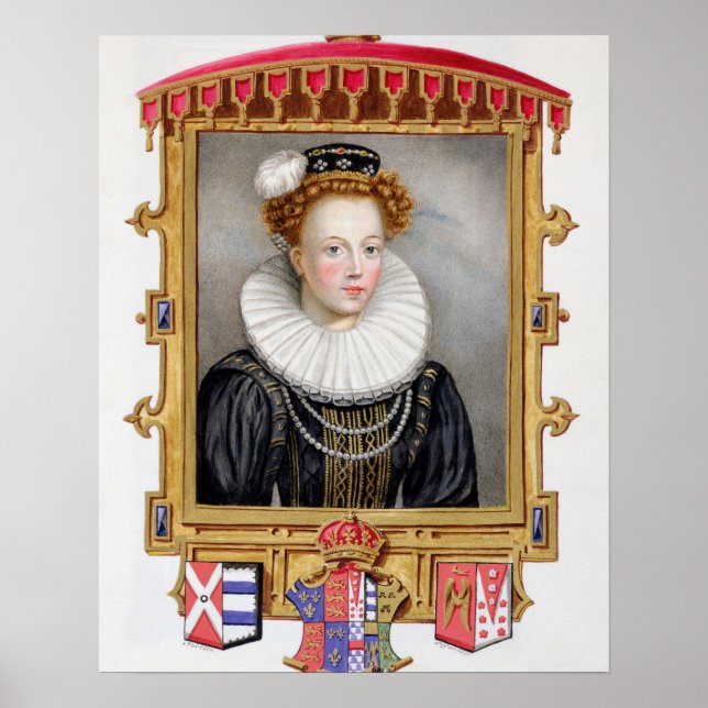 Portrait von Catherine Parr (1512-1548) Sechste Eh Poster (Vorne)