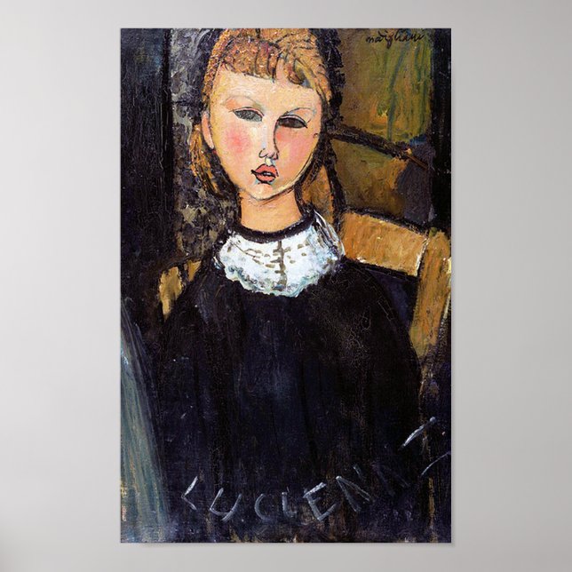 Portrait von Ceroni, Modigliani Poster (Vorne)