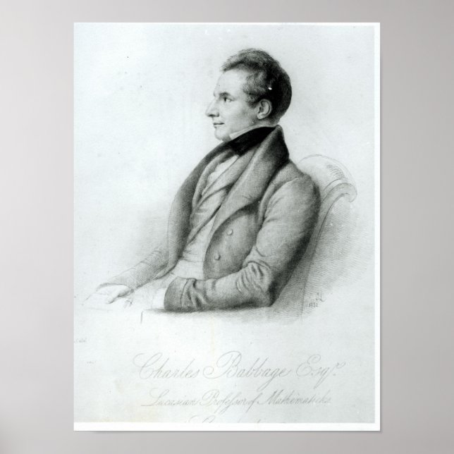 Portrait von Charles Babbage 1832 Poster (Vorne)