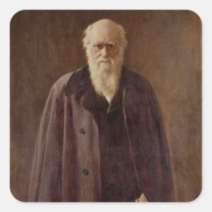 Portrait von Charles Darwin 1883 Quadratischer Aufkleber