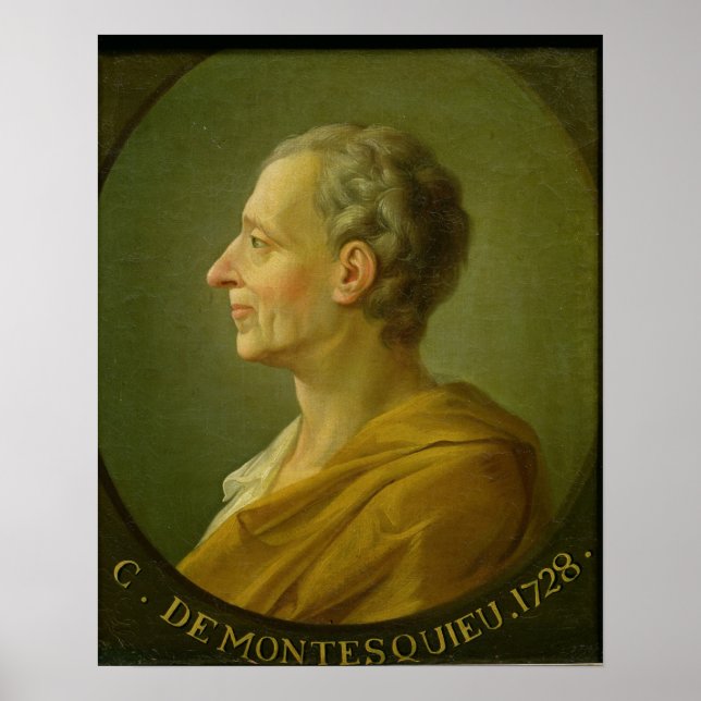 Portrait von Charles de Montesquieu Poster (Vorne)