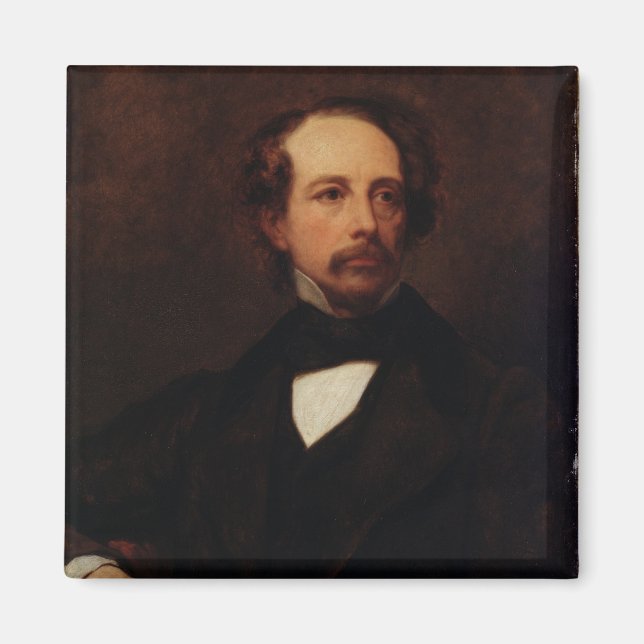 Portrait von Charles Dickens 1855 Magnet (Vorne)