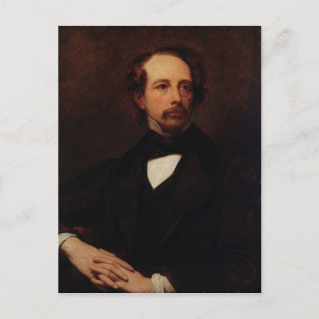 Portrait von Charles Dickens 1855 Postkarte (Vorderseite)