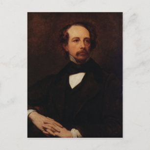 Portrait von Charles Dickens 1855 Postkarte