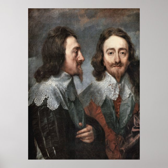 Portrait von Charles I., von Van Dyck Poster (Vorne)
