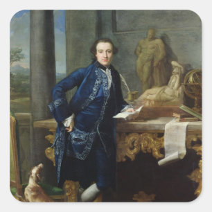 Portrait von Charles John Crowle von Crowle Quadratischer Aufkleber