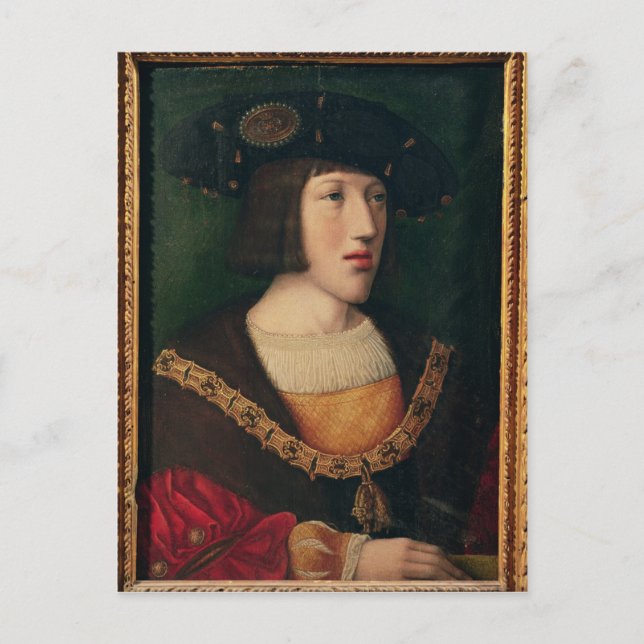 Portrait von Charles V Postkarte (Vorderseite)