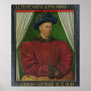 Portrait von Charles VII, c.1445-50 Poster