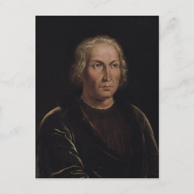 Portrait von Christoph Kolumbus Postkarte (Vorderseite)