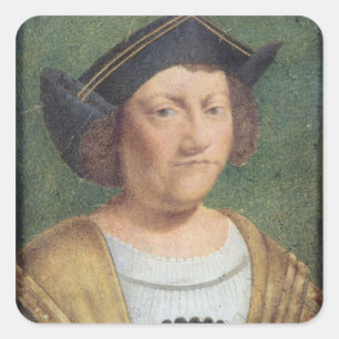 Portrait von Christoph Kolumbus Quadratischer Aufkleber
