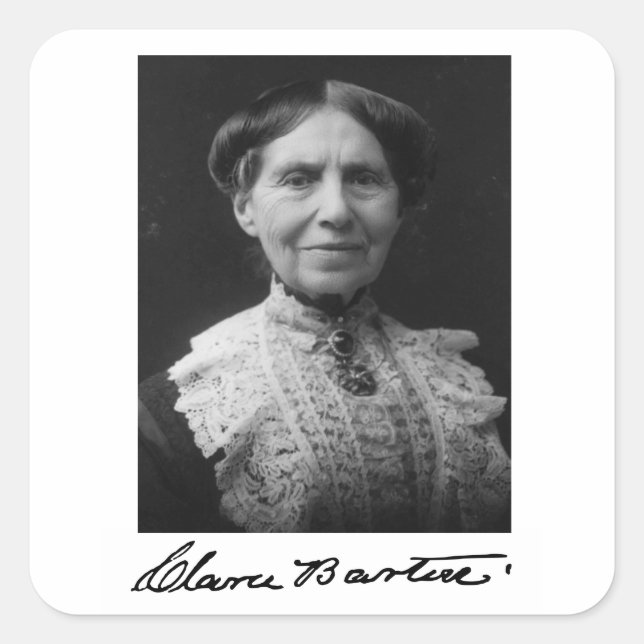 Portrait von Clara Barton Square Sticker (Vorderseite)