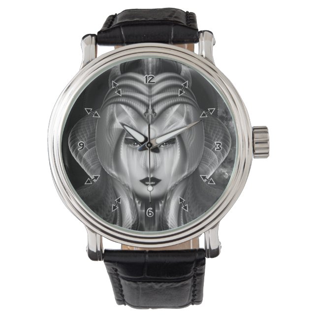 Portrait von Cyiria Midnight Bright Wrist Watch Armbanduhr (Vorderseite)