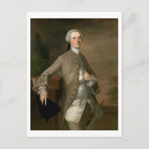 Portrait von David Garrick (1717-79), 1742 (Öl auf Postkarte