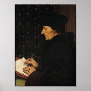 Portrait von Desiderius Erasmus Poster