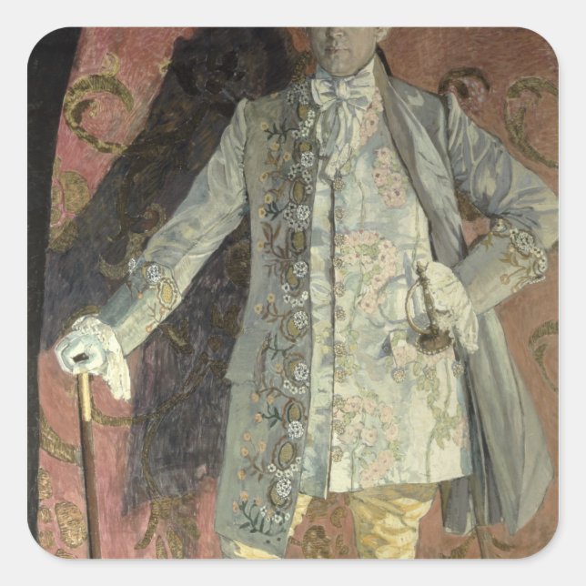 Portrait von Dmitry Smirnov Quadratischer Aufkleber (Vorderseite)