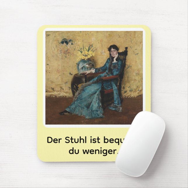 Portrait von Dora Wheeler mit frechem Spruch Mousepad (Mit Mouse)