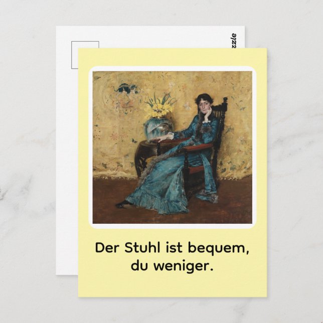 Portrait von Dora Wheeler mit frechem Spruch Postkarte (Vorne/Hinten)